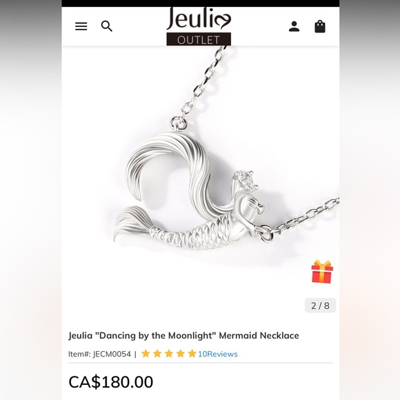Jeulia "Dancing by the Moonlight" Mermaid Necklace - Picture 8 of 11
